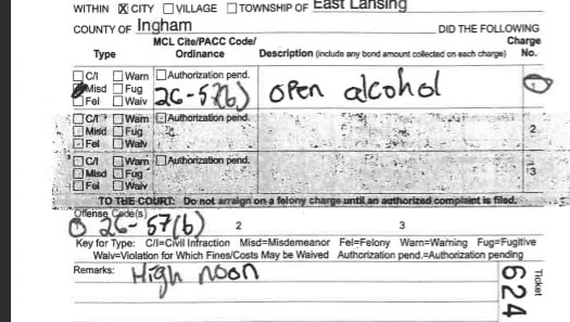 Open intox defense attorney East Lansing